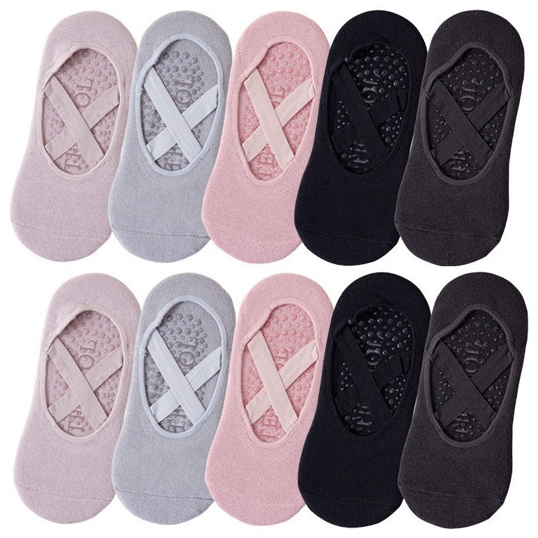 Grip Sock Yoga - 1/3 Çift Yoga Çorapları Kadın Pamuklu